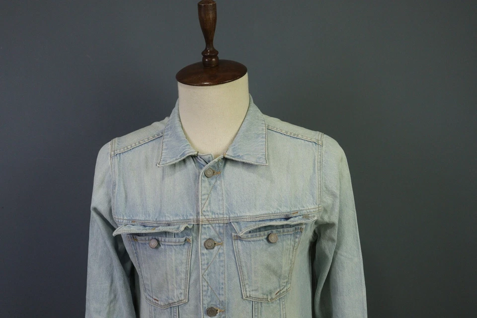 Chaqueta JR Japan Rags Azul Denim Manga Larga Botón Talla L Foto 2 de 4