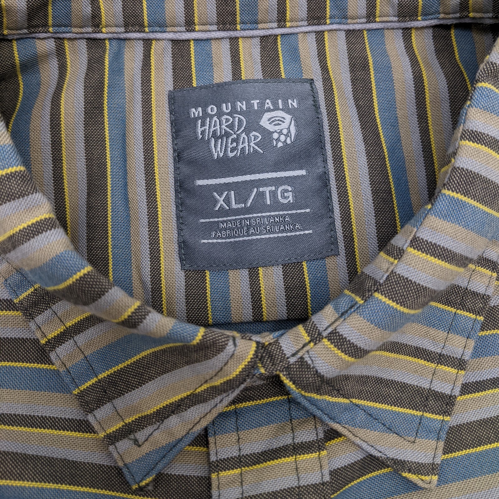 Mountain Hardware Gray Striped Button Front Shirt… - image 4