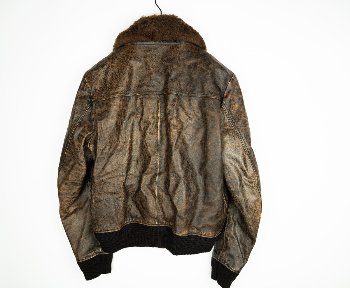 Saint Laurent Pairs Men's Leather Shearling Fur Bomber Coat
