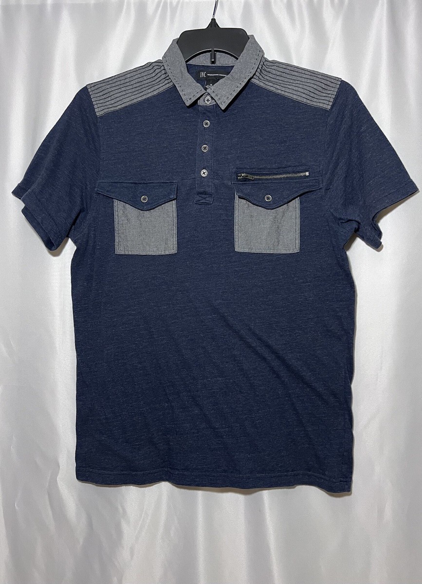 I N C International Concepts Men’s S Sleeve 2-Flip Pockets at Front Polo  Shirt M