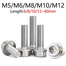 304 Stainless Steel Flanged Button Head Screws Allen Key Socket Bolts M5/M6 M12