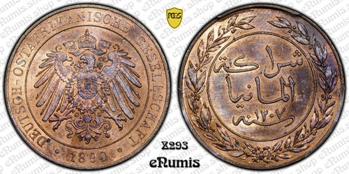 German East Africa, Wilhelm II, Pesa 1890, PCGS MS 65 RB - Picture 2 of 8