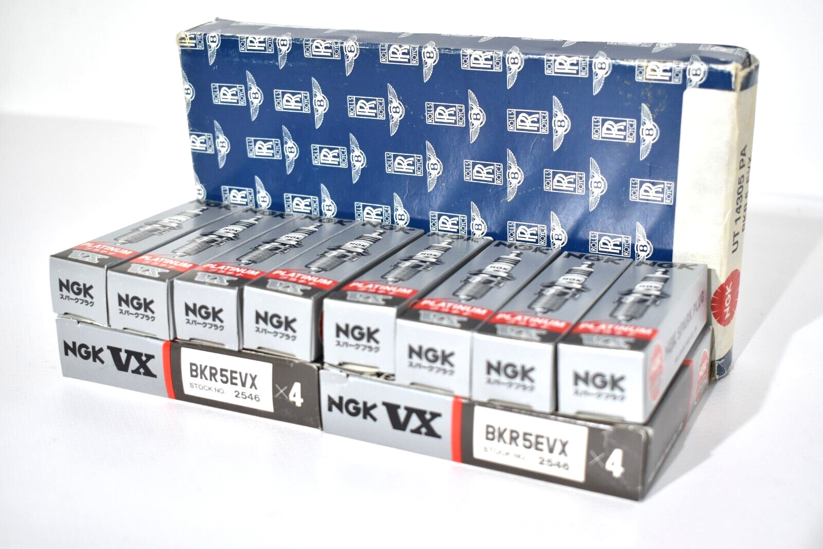 GENUINE NOS ROLLS ROYCE / BENTLEY PLATINUM SPARK PLUGS NGK BKR5EVX SET OF 8