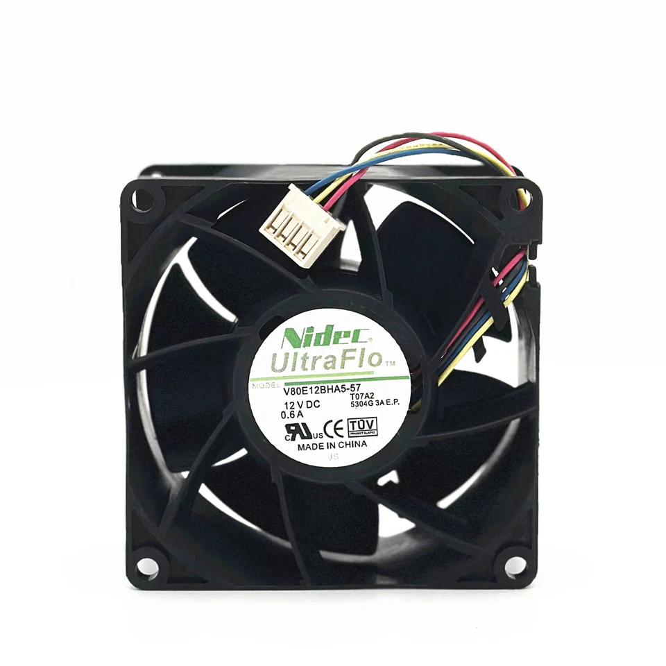 1pcs FAN-0126L4 V80E12BHA5-57 T07A2 12V 0.6A 4-pin 8038 ultra-micro server fan  - Image 2 of 4