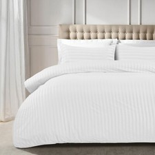 Luxury Egyptian Stripe Duvet Quilt Covers Bedding Set Single Double King Size