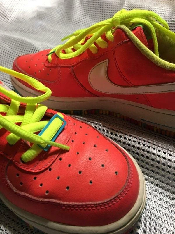 Nike Air Force 1 GS Size 4.5 Youth Womens 6 Neon Multi Color New Laces