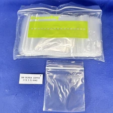 100 Clear Zip Seal Plastic Bags 3" x 3" Jewelry Zipper Top Reclosable Baggies