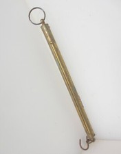 Victorian Brass Scale Hanging Scales Antique Weighing Vintage Old 12.5"H
