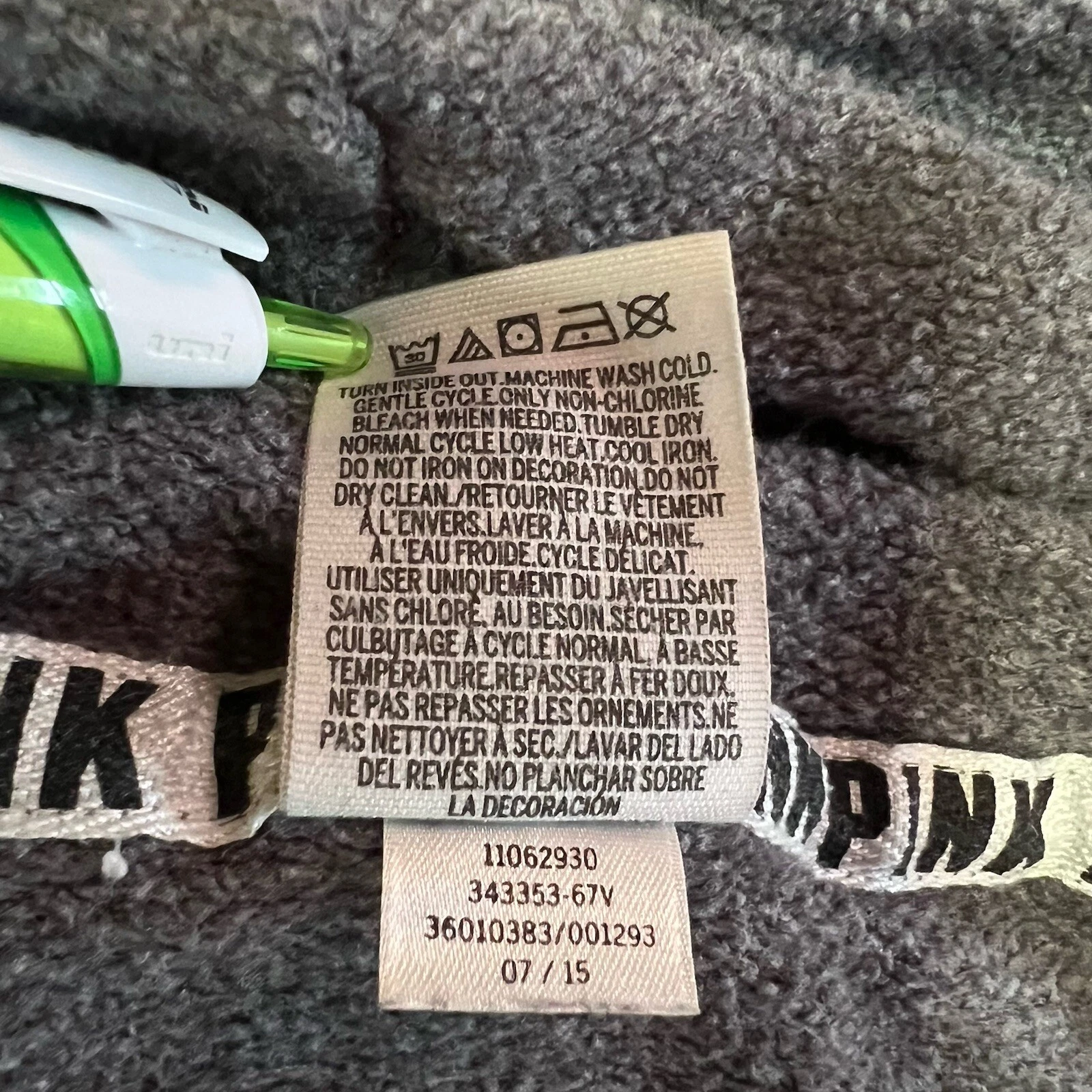 UNDERCOVER Felpa con cappuccio pullover ROSA Victoria’s Secret taglia XS grigio logo grafica maniche lunghe