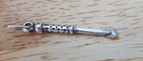 Sterling Silber 3D 26x3mm Reiten Gerte Tack Charm - Bild 2 von 4