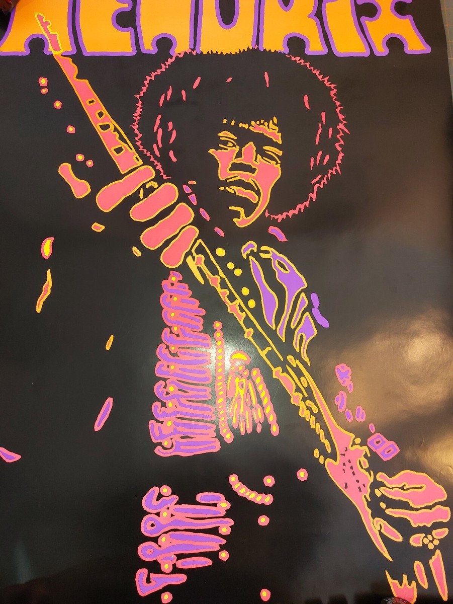 JIMI HENDRIX 1994 AC047 BLACKLIGHT POSTER ANABAS PETER MARSH | eBay