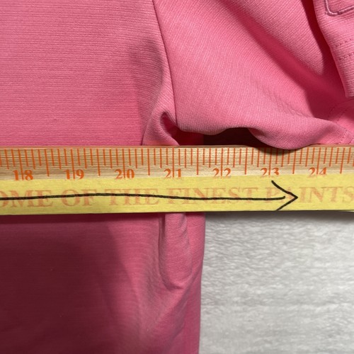 PGA Tour Golf Polo Shirt Mens Large Pink Short Sleeve Polyester Flaws Solid - Picture 4 of 8