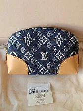 Louis Vuitton Cosmetic Pouch Limited Ed. 1854 Blue Naturel Giant Monogram Flower