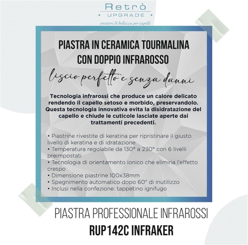 RETRO.UPGRADE Rup-142C/Infraker Piastra Professionale in Tourmalina Con Infraros - Foto 4 di 12