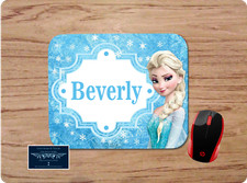 FROZEN ELSA PERSONALIZED W/ YOUR NAME CUSTOM PC MOUSEPAD DESK MAT SCHOOL OFFICE