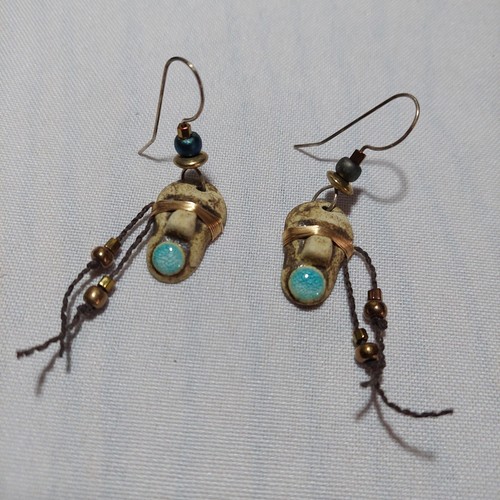 Unique Tribal Influence Clay Earrings.