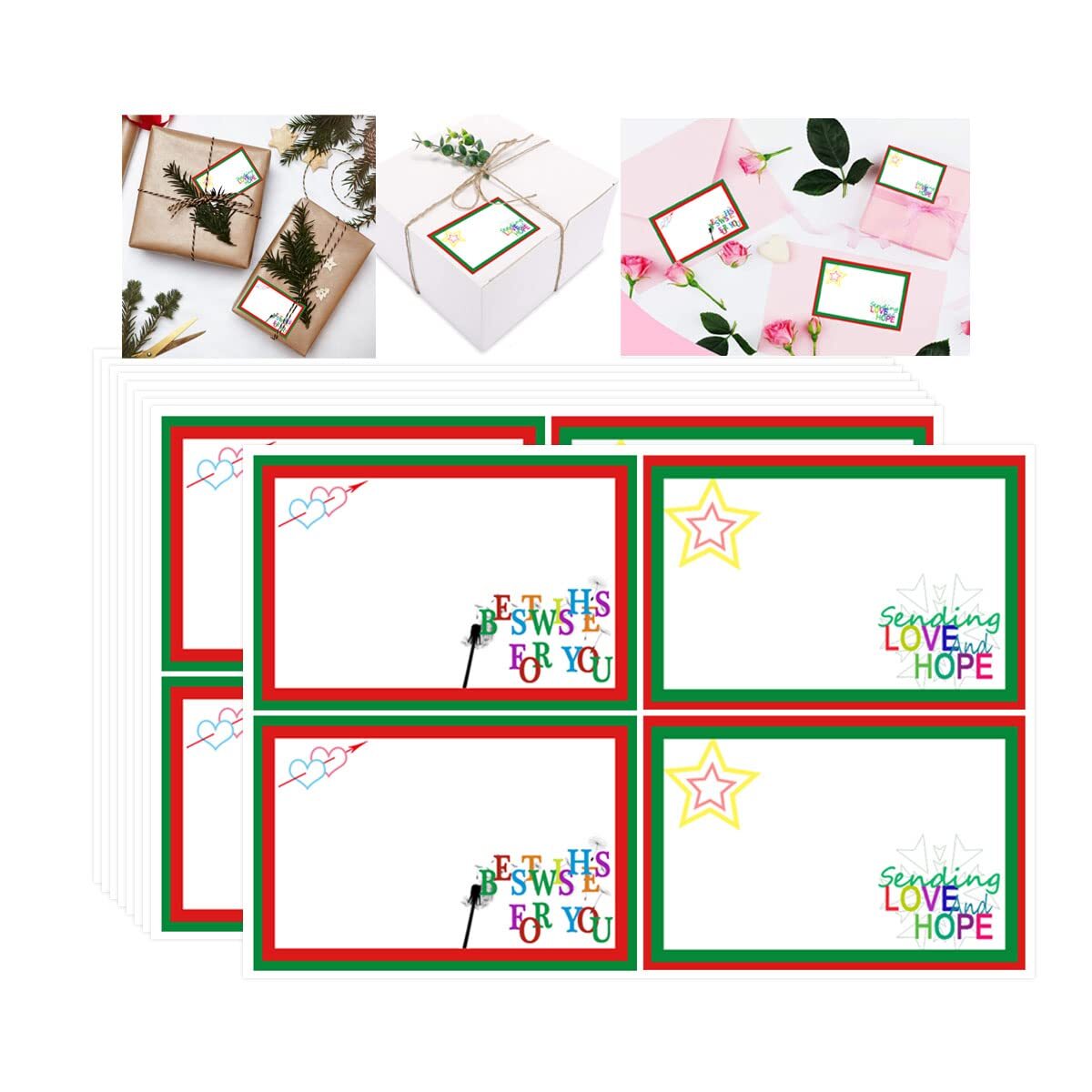 Christmas Stickers to from Gift Tags Labels, 2x3 Inch Adhesive Presents Label...