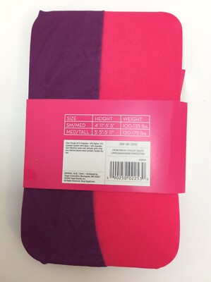NWT M/T Xhilaration Opaque Tights Front/Back 2 Color Purple/Pink