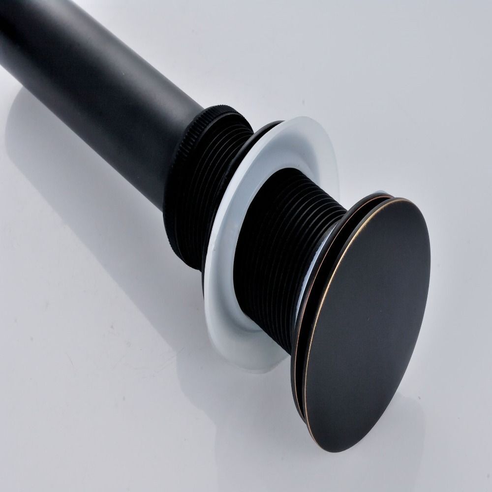 Black Bathroom Sink Drain Cylindrical Pop Up Drain Stopper Vessel Sink