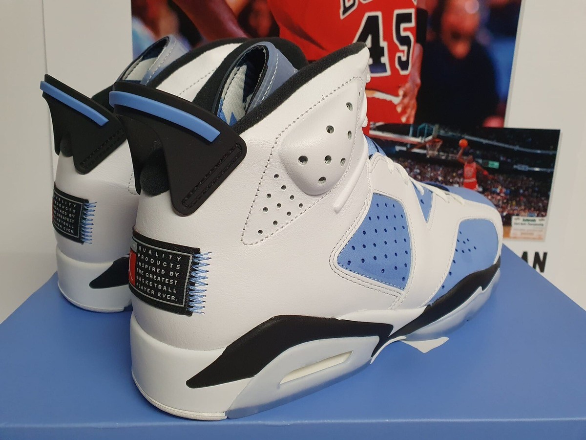 Nike AIR JORDAN 6 RETRO UNC University Blue White Men UK 10