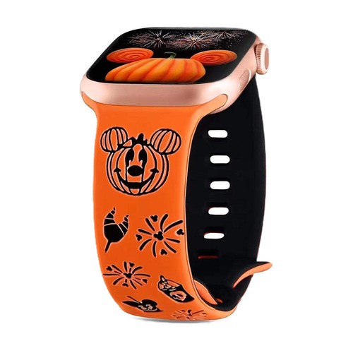 Cinturino sportivo in silicone inciso cartone animato Waloo Halloween per tutte le serie Apple Watch - Foto 8 di 15