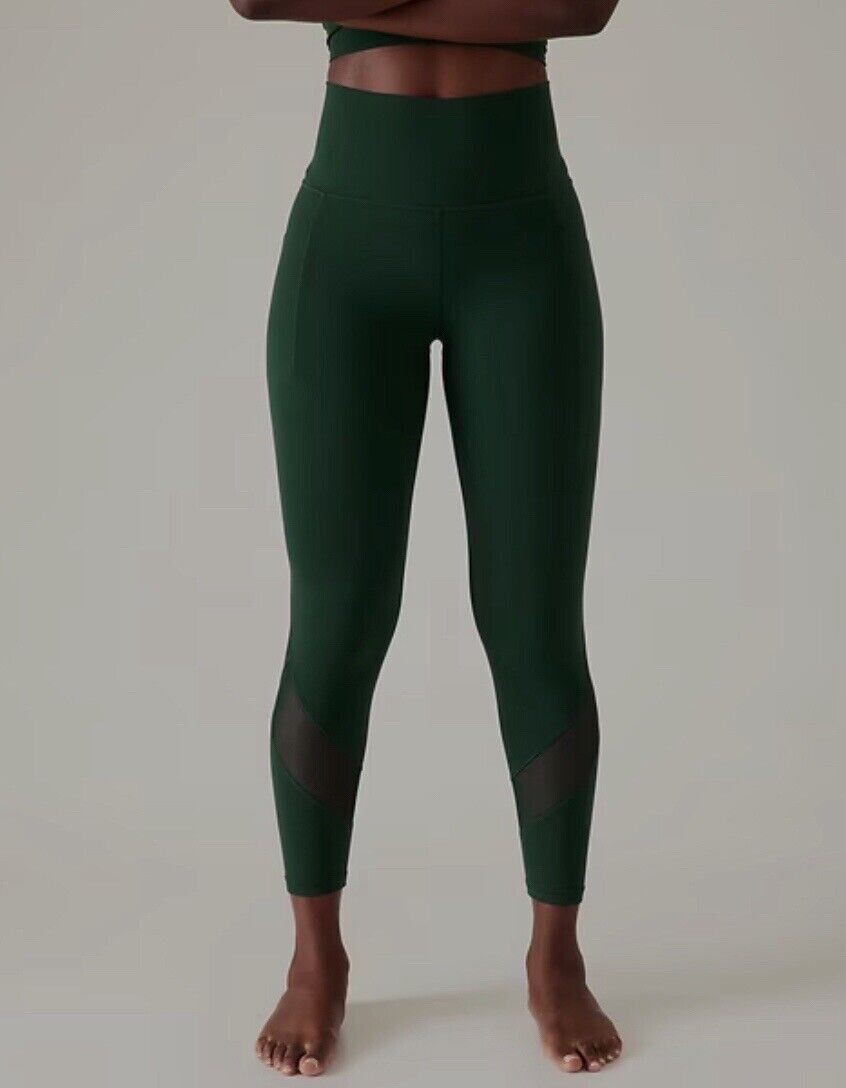 ATHLETA Salutation Stash Mesh 7/8 Tight | Seaweed Snack S