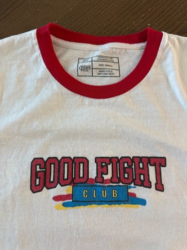 Fight The Good Fight Club Jesus Loves You Volleyball Graphic Tee Shirt Small - Bild 5 von 5