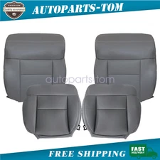 For 2004-2008 Ford F-150 Reg Cab Driver & Passenger Bottom & Top Seat Cover Gray