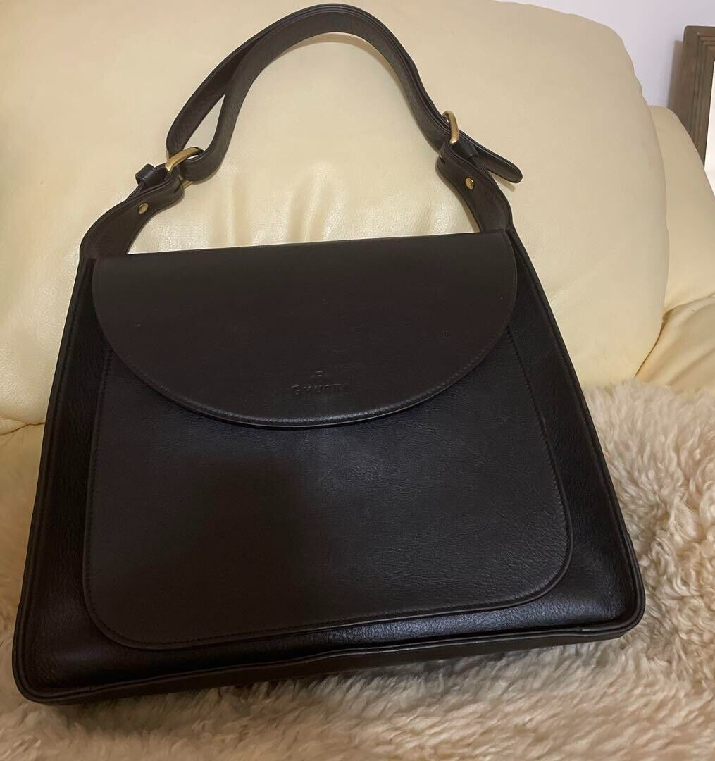 Ghurka All Black Leather Unisex Shoulder bag(GB605) wz Ghurka All Black Leather Unisex Shoulder bag(GB605) wz
