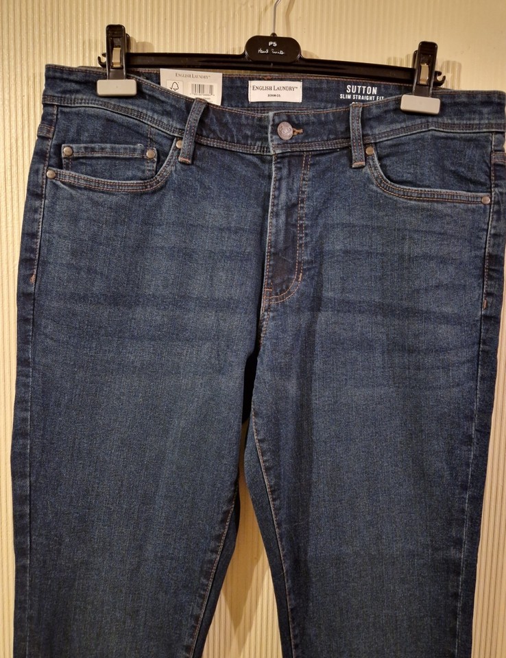 Men's Jeans English Laundry Men's Sutton Slim Straight Fit Blue, Size