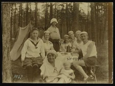Camping in the Woods 1923 - Man Dressed as Woman - Trans Crossdresser Photo 12x9cm