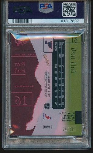 Brett Hull 2012-13 Fleer Retro Essential Credentials Future #16 /27 PSA 8 - Picture 2 of 2