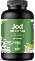 Jod Tabletten Hochdosiert - 365 StüCk - 200µG Aus Bio-Kelp - Vegan