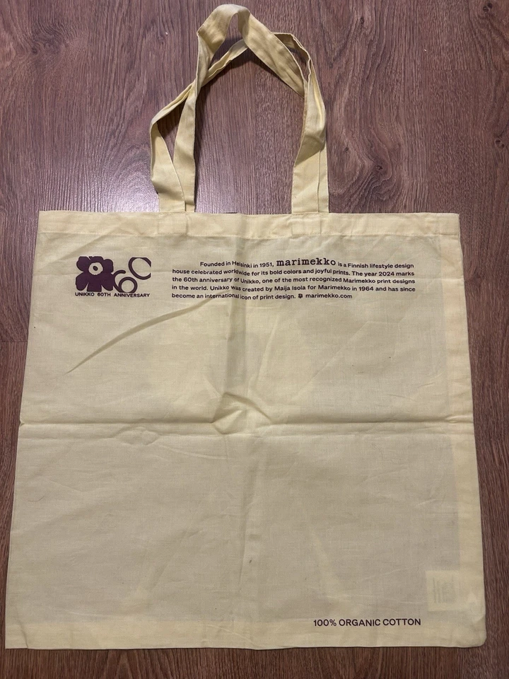 Bolso de Mano de Compras Marimekko Estampado Unikko Algodón 60 Aniversario Algodón Foto 2 de 4