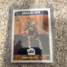Panini 2017-18 NBA Hoops Donovan Mitchell Rookie Card #263 Utah Jazz. rookie card picture