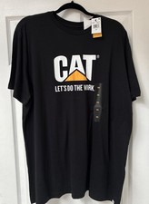 Caterpillar Workwear Men  s Short Sleeve T-Shirt Black CAT Logo NWT M