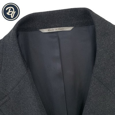 Mens 40 R Canali 1934 '' Wool & Cashmere '' Solid Charcoal Over Coat Made Italy