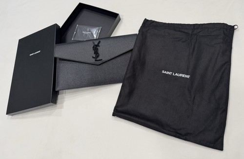 Yves Saint Laurent Uptown Pouch in Grain De Poudre Embossed Leather