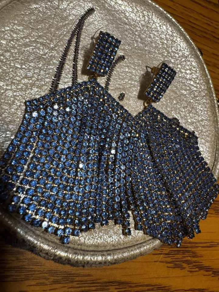 Lote de 3 pares de pendientes de araña hexagonales de cristal Guess • verde, rosa y azul nuevos con etiquetas Foto 4 de 4