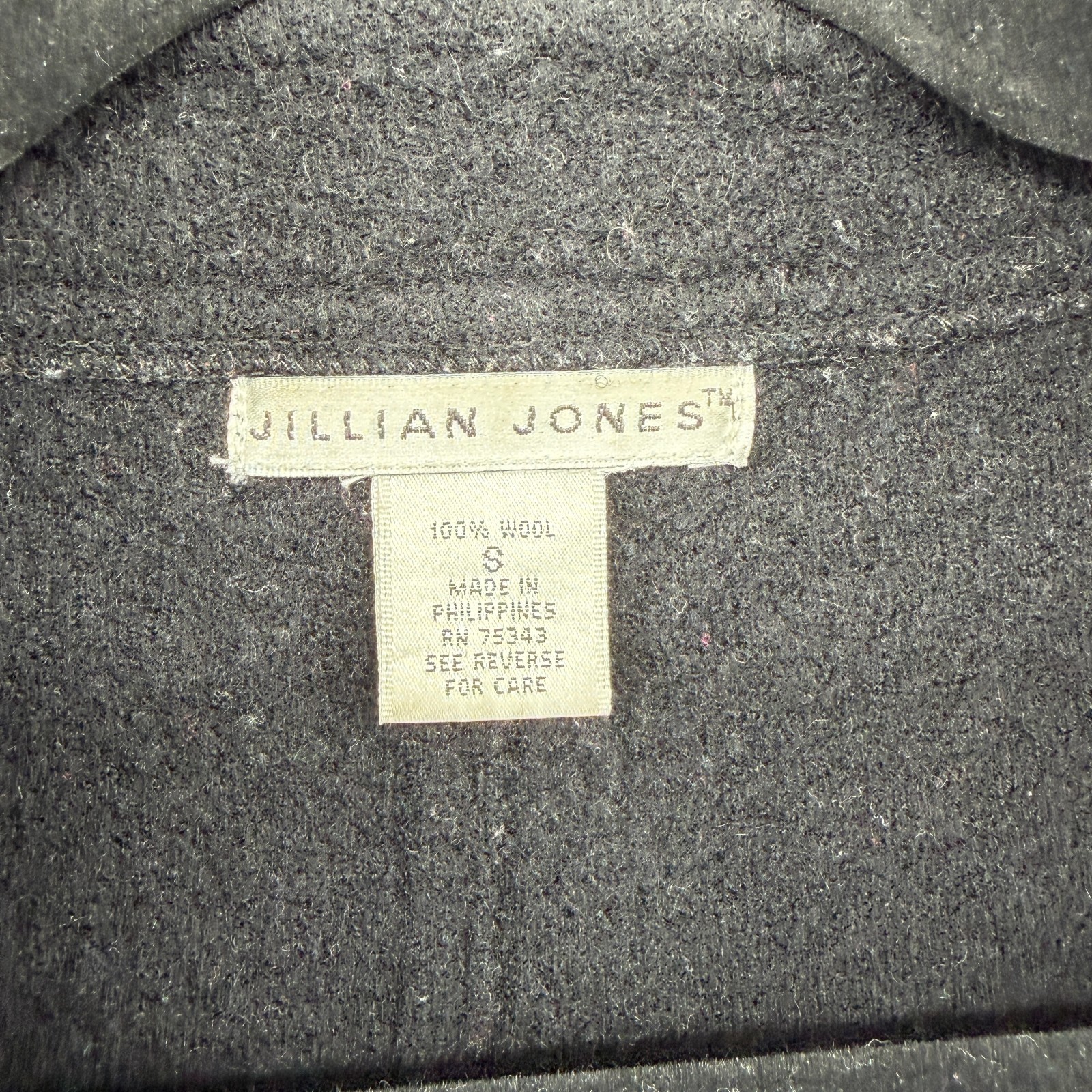 Jillian Jones Black Wool Open Front Basic Essenti… - image 6