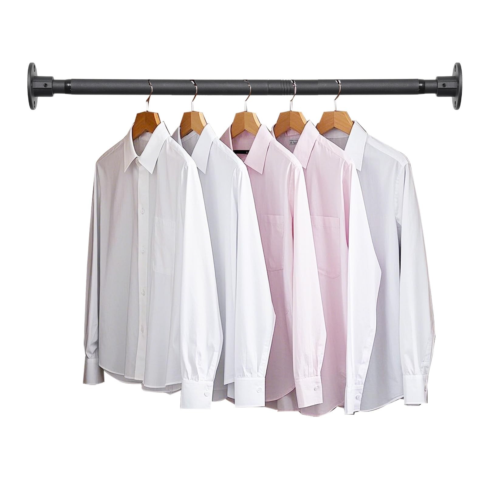 Barre de penderie extensible noire 60-84cm pour dressing
