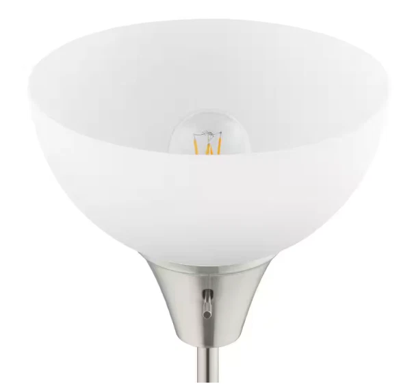 Hampton Bay 70 pol. Lâmpada de assoalho de níquel escovado 1 luz tocha com abajur de plástico - Imagem 4 de 4