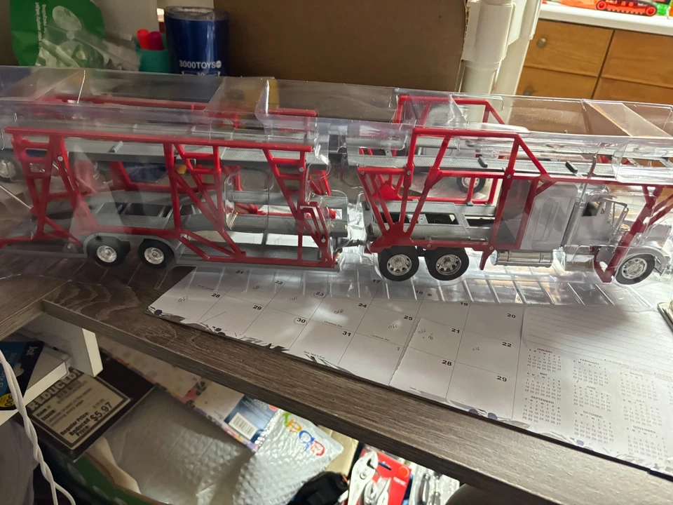 1/32 NEW RAY KEN W 900 DOUBLE AUTO CARRIER , NO PACKAGING # B 735 - Image 2 of 4