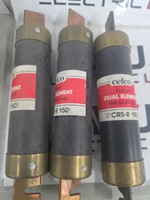 LOT OF 3 CEFCO CRS-R 150 TIME DELAY FUSE 150A 600VAC