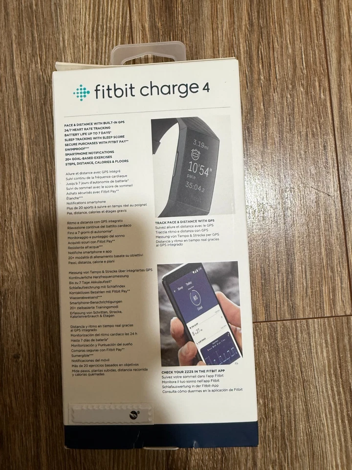 NEW Fitbit Charge 4 Fitness Activity Tracker Heart Rate Monitor Smartwatch Black - Image 2 of 4