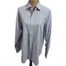 Polo Ralph Lauren Regent Fit Blue Striped Button-Up Shirt Size 17 XL 
