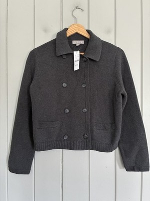 NWT J. Crew Cardigan Sweater S Small Marielle Cropped Charcoal Gray CK498 NEW
