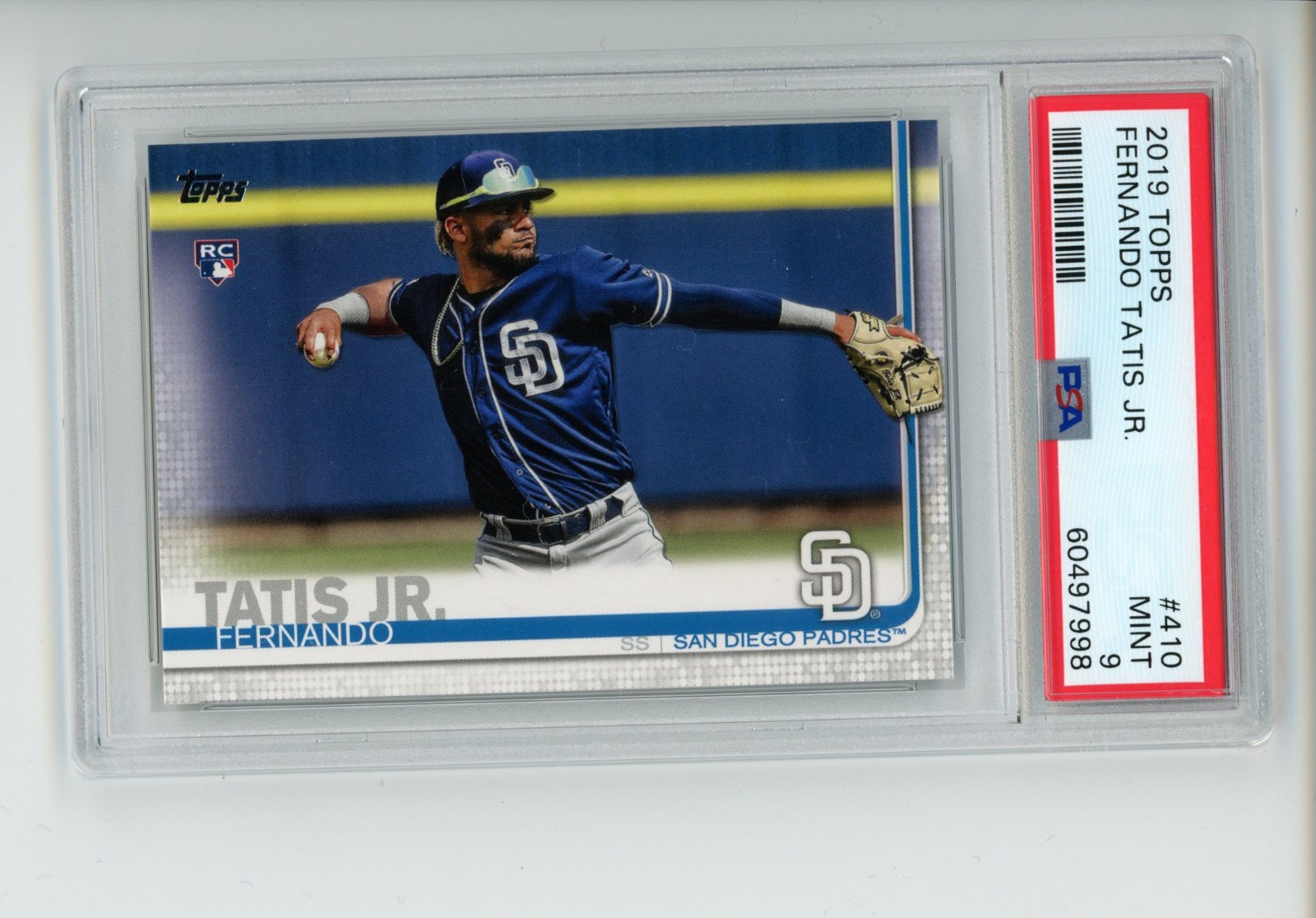 2019 Topps Series 2 Fernando Tatis Jr #410 Rookie RC San Diego Padres PSA 9
