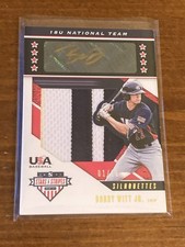 #01/10 Bobby Witt Jr. 2019 Panini USA Baseball Auto Patch Card (Pre Rookie)