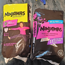 Ninjamas Nighttime Underwear Girls Large 11 Count Multicolor Ninja Theme